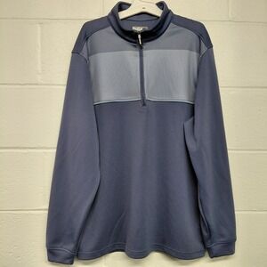 Bolle Golf 1/4 Zip Pullover Mens LARGE Blue Quarter Zip Long Sleeve Tech Stretch